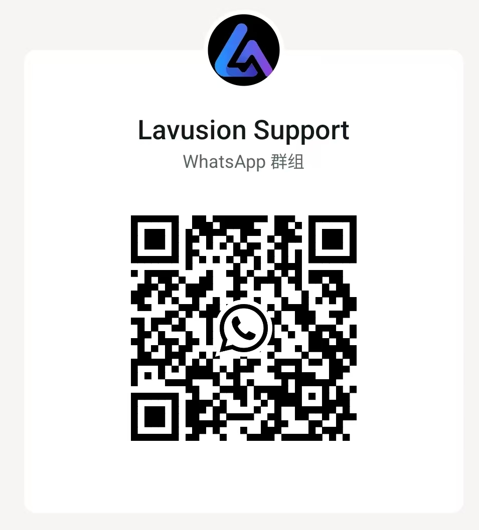 QR code for the Lavusion Support WhatsApp group